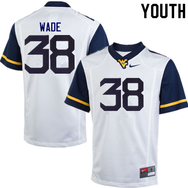 NCAA Youth Devan Wade West Virginia Mountaineers White #38 Nike Stitched Football College Authentic Jersey RZ23L48BR